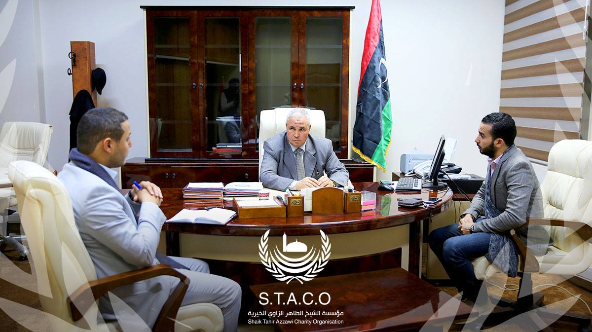 اجتماع مع معالي وزير شؤون النازحين ومندوب المنظمة الدولية للهجرة حول ملف “النازحين في ليبيا”