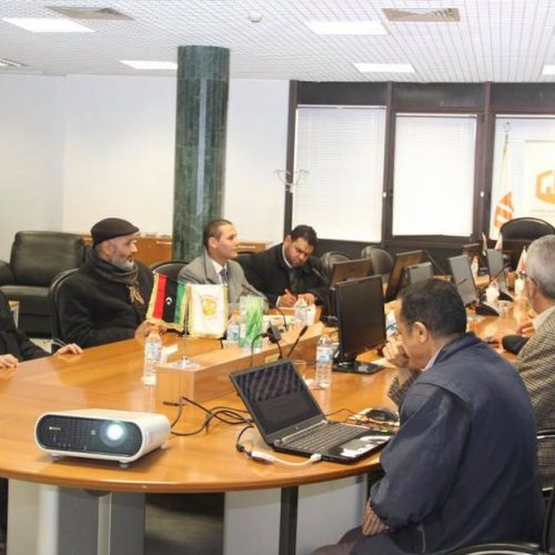A meeting between the Sheikh Taher Al-Zawi Charitable Foundation and the Libyan Iron and Steel Company