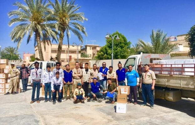 Distribution of food and non-food aid in the Qarabuli area