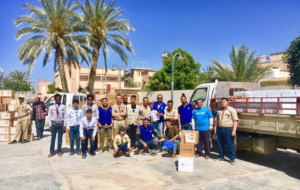 Distribution of food and non-food aid in the Qarabuli area